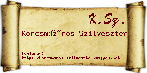 Korcsmáros Szilveszter névjegykártya