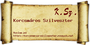 Korcsmáros Szilveszter névjegykártya