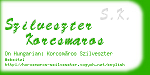 szilveszter korcsmaros business card